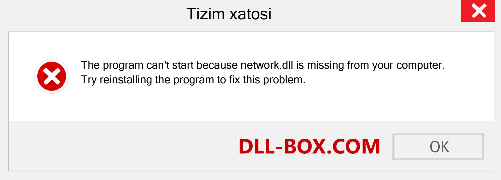 network.dll fayli yo'qolganmi?. Windows 7, 8, 10 uchun yuklab olish - Windowsda network dll etishmayotgan xatoni tuzating, rasmlar, rasmlar